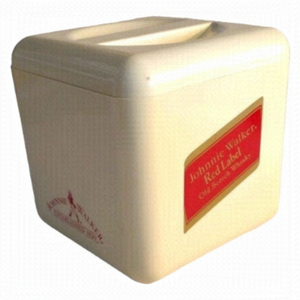 Johnie Walker Red Label White Coloured Ice Bucket with Lid and Ice Cube‎ Holder